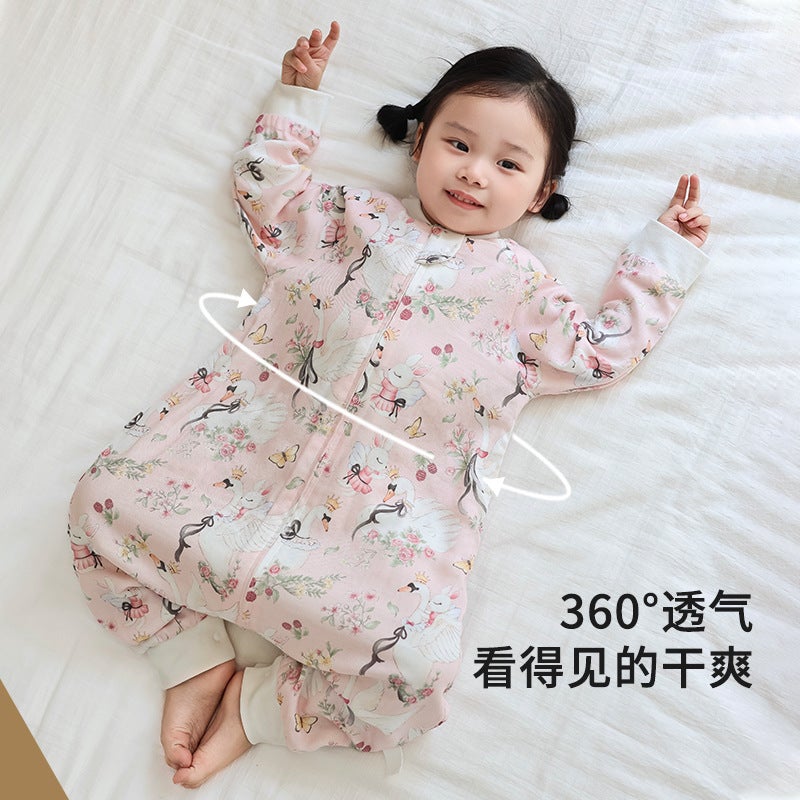 Cute Cartoon Bamboo Cotton Baby Sleeping Bag Class A Baby Anti-Kick Quilt Gauze Children'S Nightgown Home Wear Pajamas - Image 4