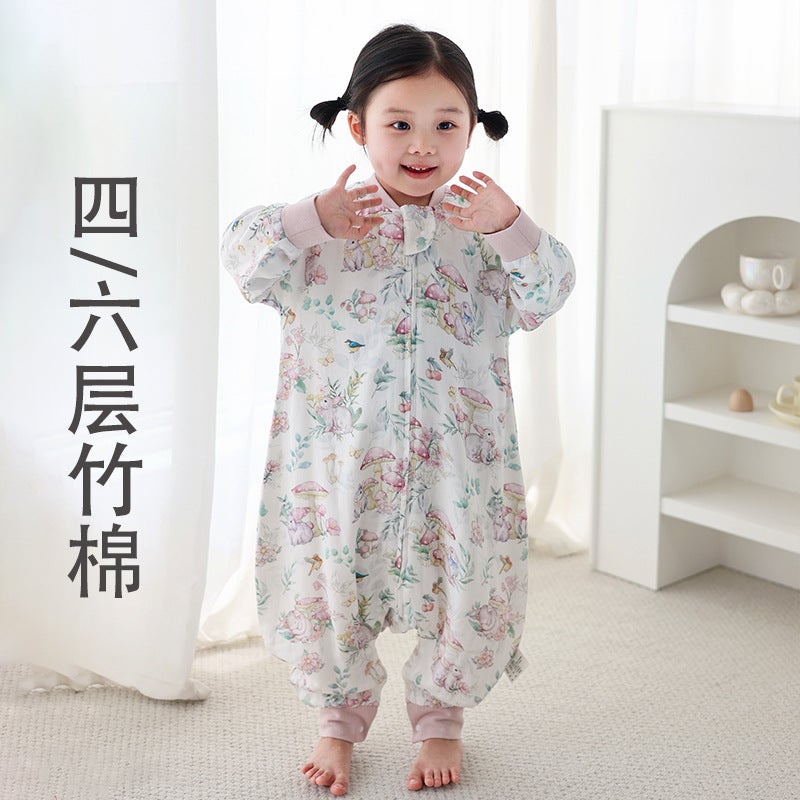 Cute Cartoon Bamboo Cotton Baby Sleeping Bag Class A Baby Anti-Kick Quilt Gauze Children'S Nightgown Home Wear Pajamas - Image 2