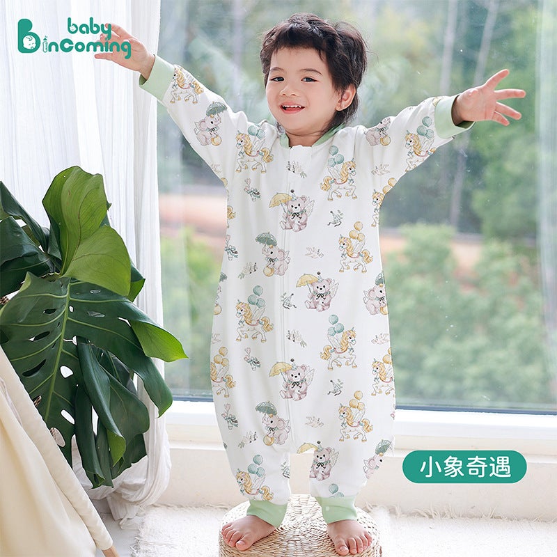 Cute Cartoon Bamboo Cotton Baby Sleeping Bag Class A Baby Anti-Kick Quilt Gauze Children'S Nightgown Home Wear Pajamas - Image 1