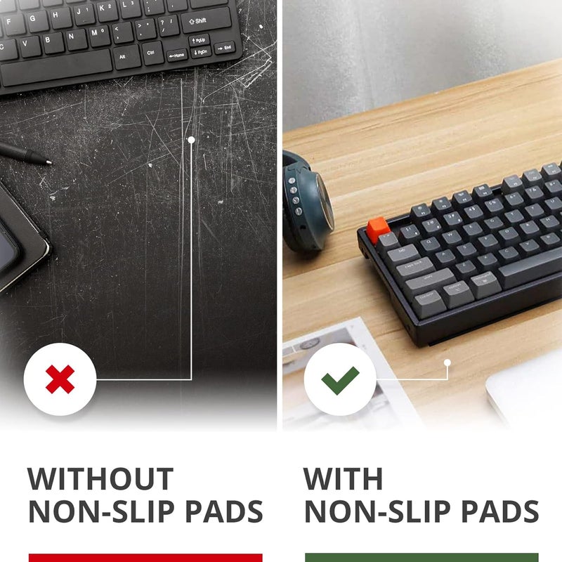 X-Protector شريط مطاطي - 8 قطع وسادات غير قابلة للانزلاق - شرائط قبضة عالمية سوداء - ذاتية اللصق - أقدام مميزة للوحة المفاتيح والأجهزة - Image 3