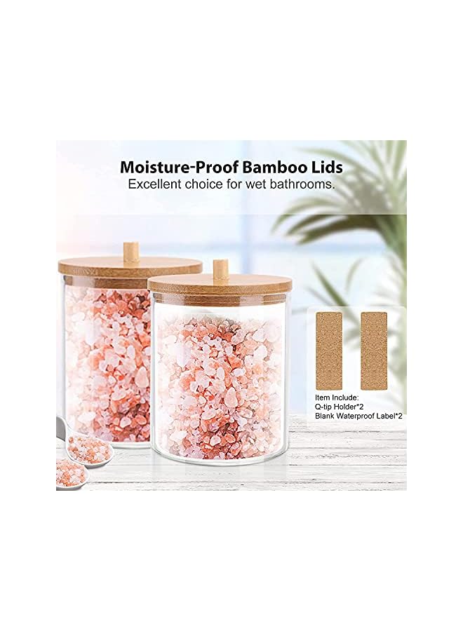 Raxoom Qtip Holder, Acrylic Dispenser Bathroom Tank Suitable For Cotton Balls, Cotton Swabs, Cotton Round Pads, Dental Floss, Bathroom Accessories Storage And Storage (2 Pieces) - Image 4