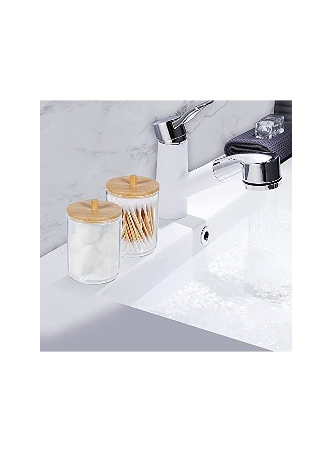 Raxoom Qtip Holder, Acrylic Dispenser Bathroom Tank Suitable For Cotton Balls, Cotton Swabs, Cotton Round Pads, Dental Floss, Bathroom Accessories Storage And Storage (2 Pieces) - Image 5