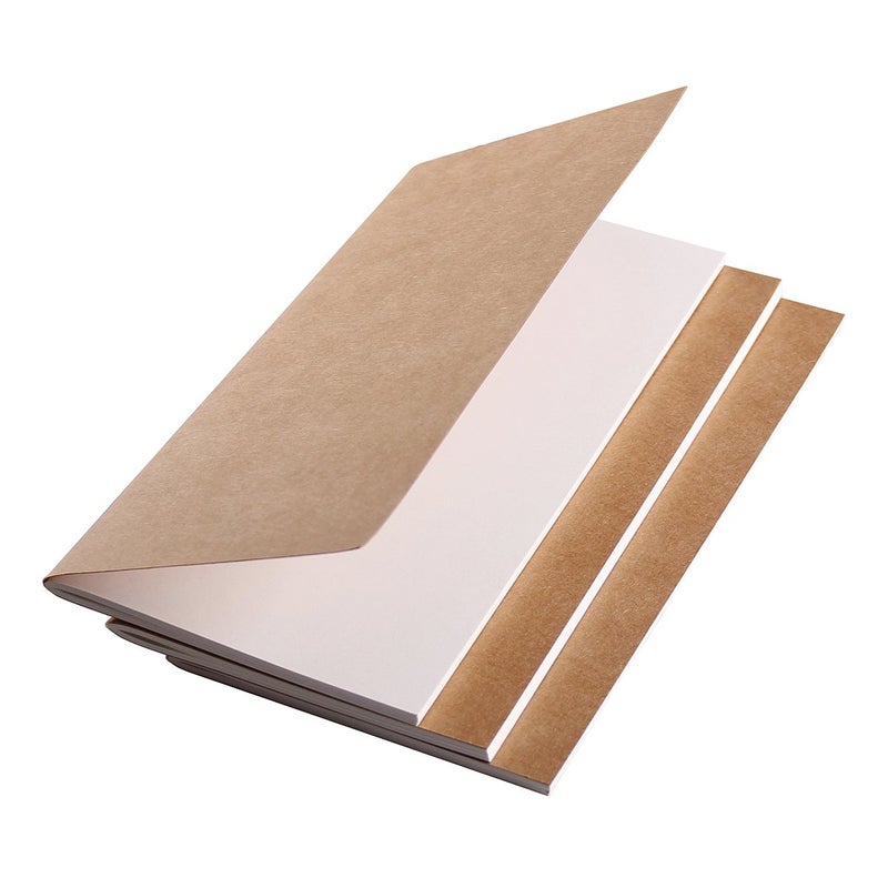 Refill Inserts for Medium Leather Traveler's Notebook 8.5" x 4.5" - Set of 3 - Blank