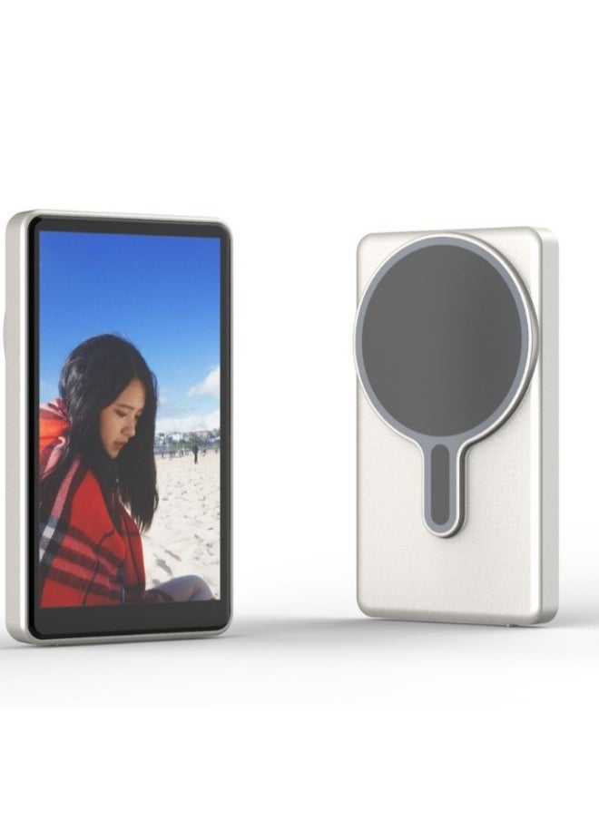 ELTRAZONE Rear Self-Timer Display Screen for Mobile Phones with Magnetic Suction Mount | 4-Inch Wireless Camera Monitor for Vlogging, Selfies, and Live Video Recording | No App Required | Compact Content Creator Accessory – Color: White  - Image 1