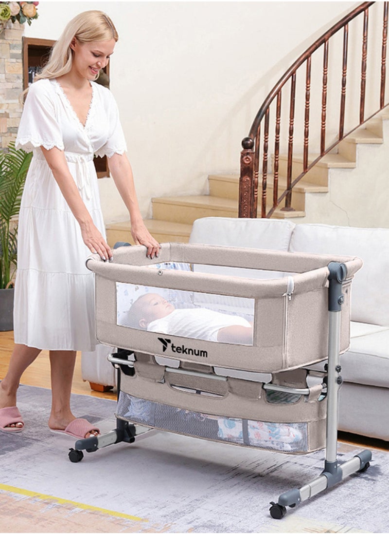 سرير أطفال بجانب السرير مع ناموسية - عاجي، 95x60x80 سم - pzsku/Z7D47A79BABE51C164B11Z/45/_/1705470656/b1e1437a-98b7-4f11-9061-c9d938d5920e