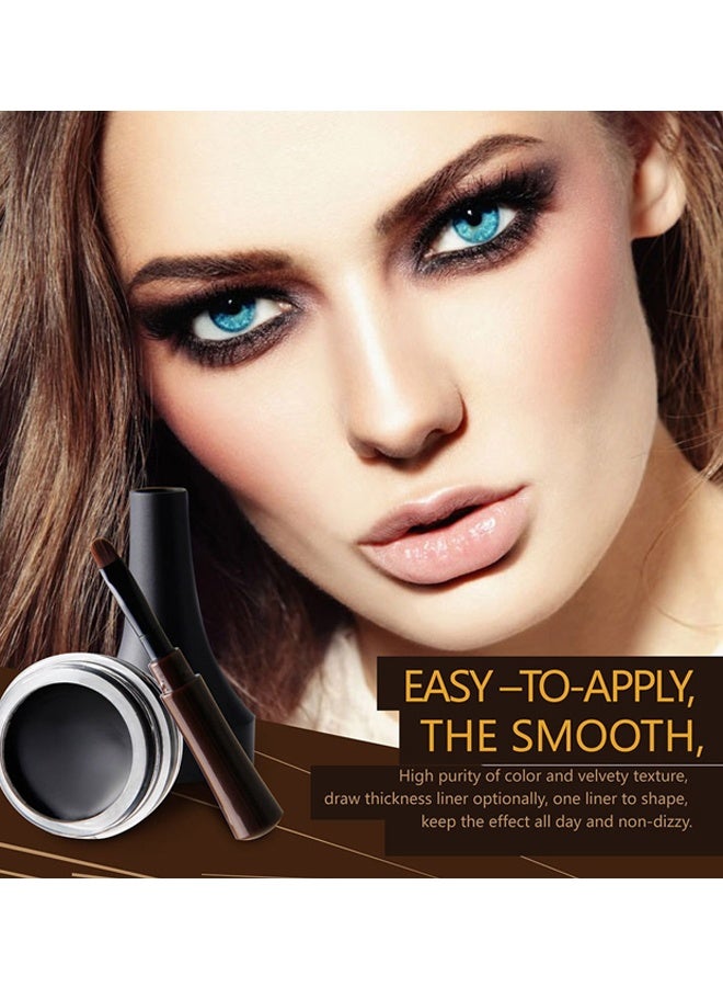 Magical Halo Soft Gel Eyeliner Waterproof Gel Eyeliner Pot Smudge Proof and Long Lasting Eyeliner High Pigment Smooth Cream Eyeliner Gel with Brush Easy to Apply Eyebrow Gel Pot Brown 02 - Image 3