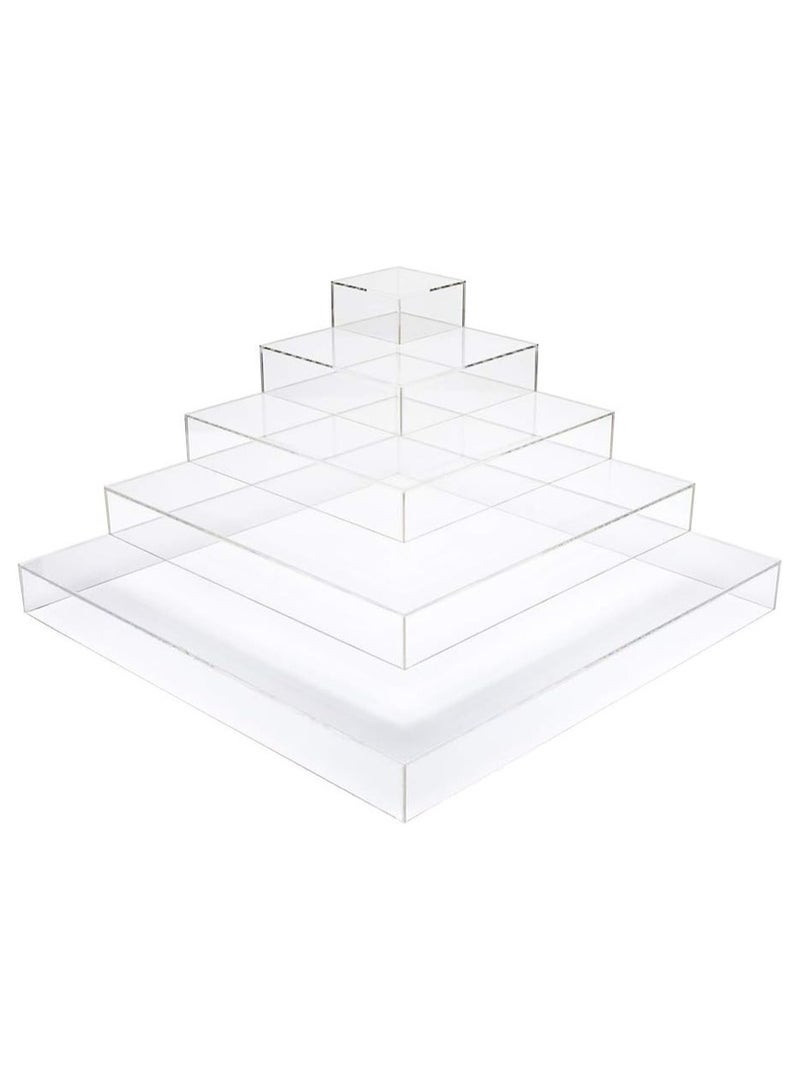 TPGP Clear tek clear acrylic buffet display stand - 5-tier pyramid - 1ct box - Image 1