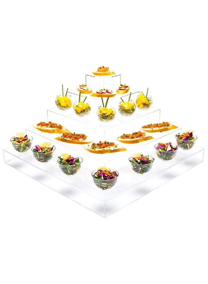TPGP Clear tek clear acrylic buffet display stand - 5-tier pyramid - 1ct box - Image 2