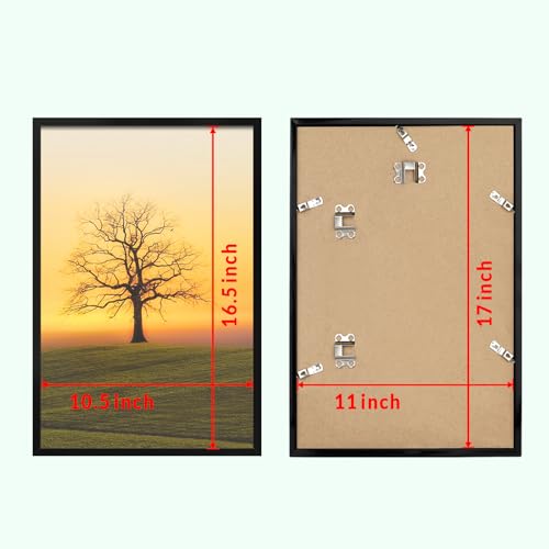 Veleclo 11x17 Picture Frame for Wall Display, 11x17 Black Picture Frame with Shatter Resistant Plexiglass, Stable and Sturdy 11 x 17 Poster Frame for Wall Display, Handpicked Gift Collection, 1 Pack - Image 3