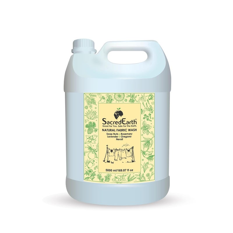 SacredEarth - Good For You. Safe For The Earth SacredEarth Good For You Safe For The Earth Natural Fabric Liquid Wash with Soap Nuts Rosemary Lavender Oregano and Neroli 5 L - Image 1