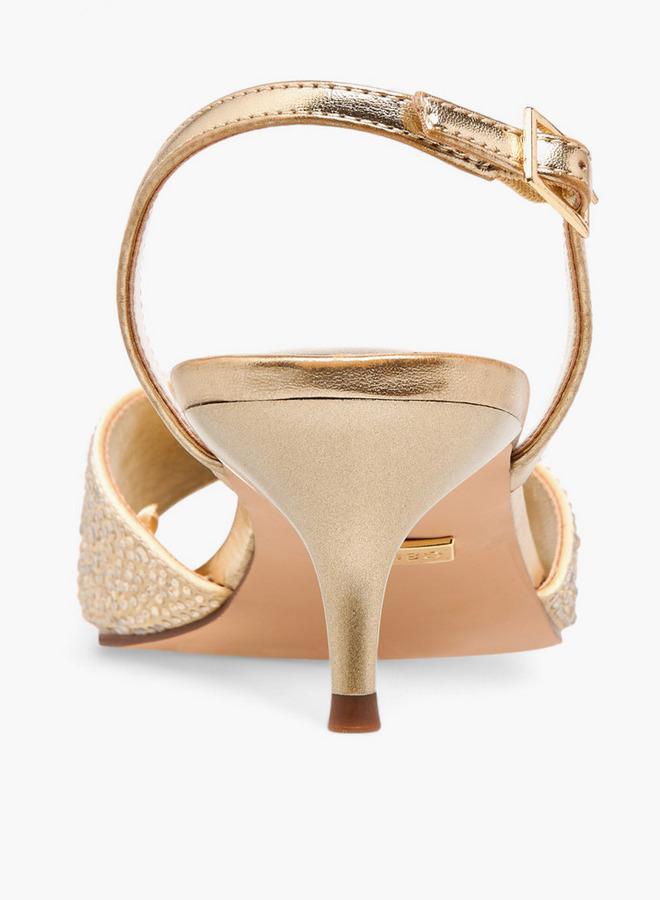 سيليست صنادل نسائية بكعب رفيع مزينة بحزام خلفي - Image 5