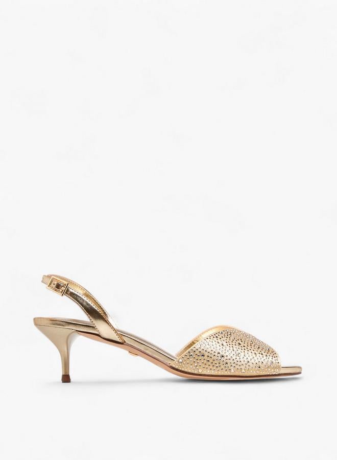 سيليست صنادل نسائية بكعب رفيع مزينة بحزام خلفي - Image 3