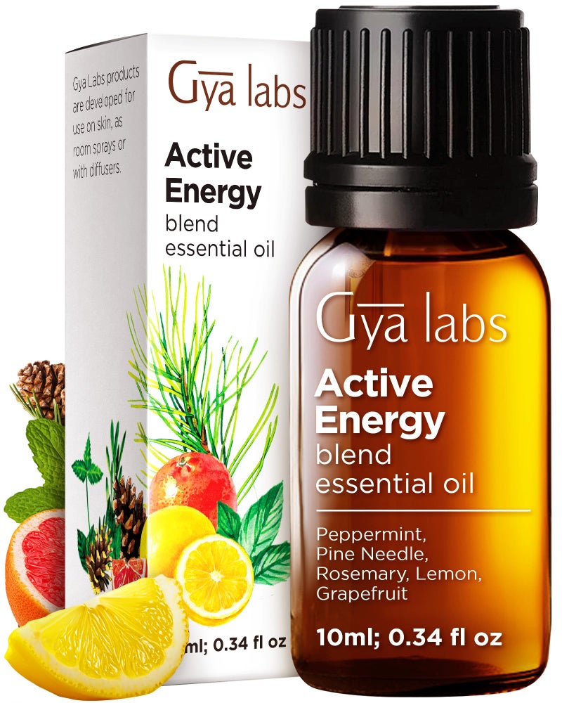 Gya Labs Active Energy Essential Oils Blends - 0.34 Fl Oz - for Diffuser, Home, Humidifier, Aromatherapy and DIY Candle Making Scents - Image 1