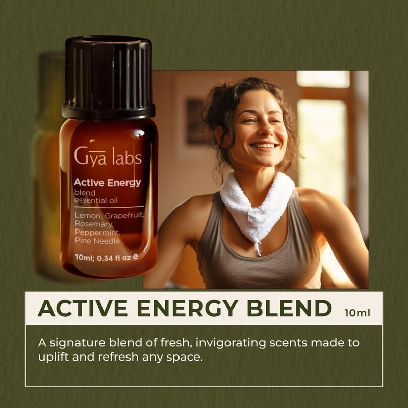 Gya Labs Active Energy Essential Oils Blends - 0.34 Fl Oz - for Diffuser, Home, Humidifier, Aromatherapy and DIY Candle Making Scents - Image 2