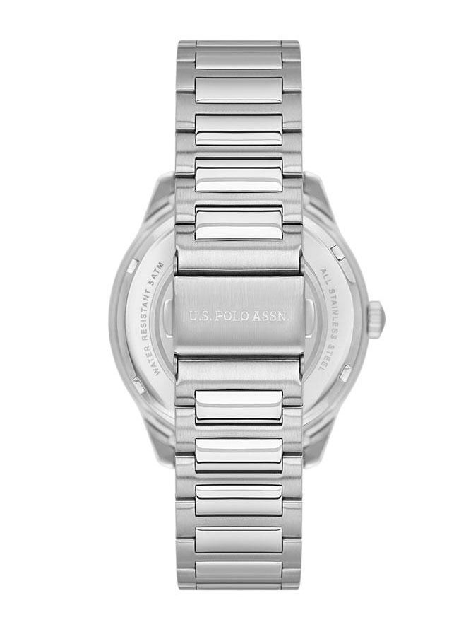 U.S. Polo Assn. U.S. Polo Assn. Fundamental 42mm Dark Green Dial Watch with Silver Accents and Stainless Steel Band - USPA1087-06, Refined Ruggedness  - Image 3
