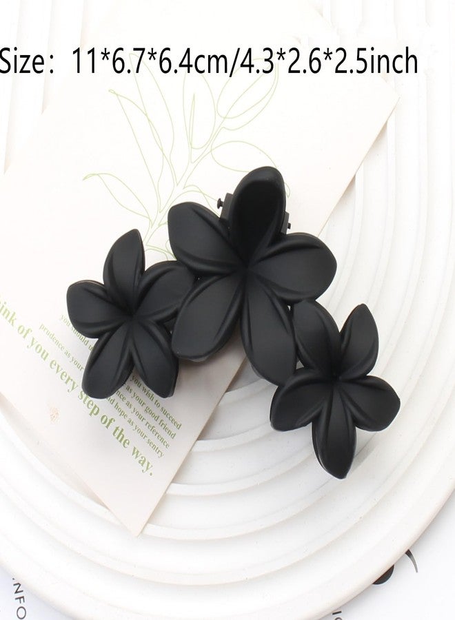 Kiddale 4 PCS Large Flower Hair Clips for Women,Non-Slip Matte Hawaiian Plumeria Claws Clips for Thick Thin Hair, Cute Decorative Hair Accessories, Styling Daily & Beach Wear - Image 4