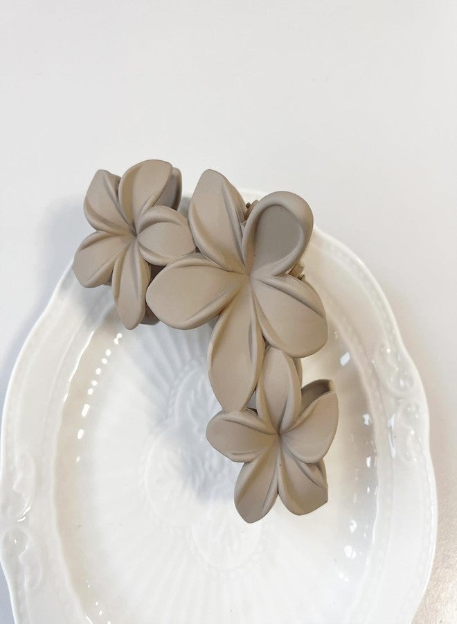 Kiddale 4 PCS Large Flower Hair Clips for Women,Non-Slip Matte Hawaiian Plumeria Claws Clips for Thick Thin Hair, Cute Decorative Hair Accessories, Styling Daily & Beach Wear - Image 3