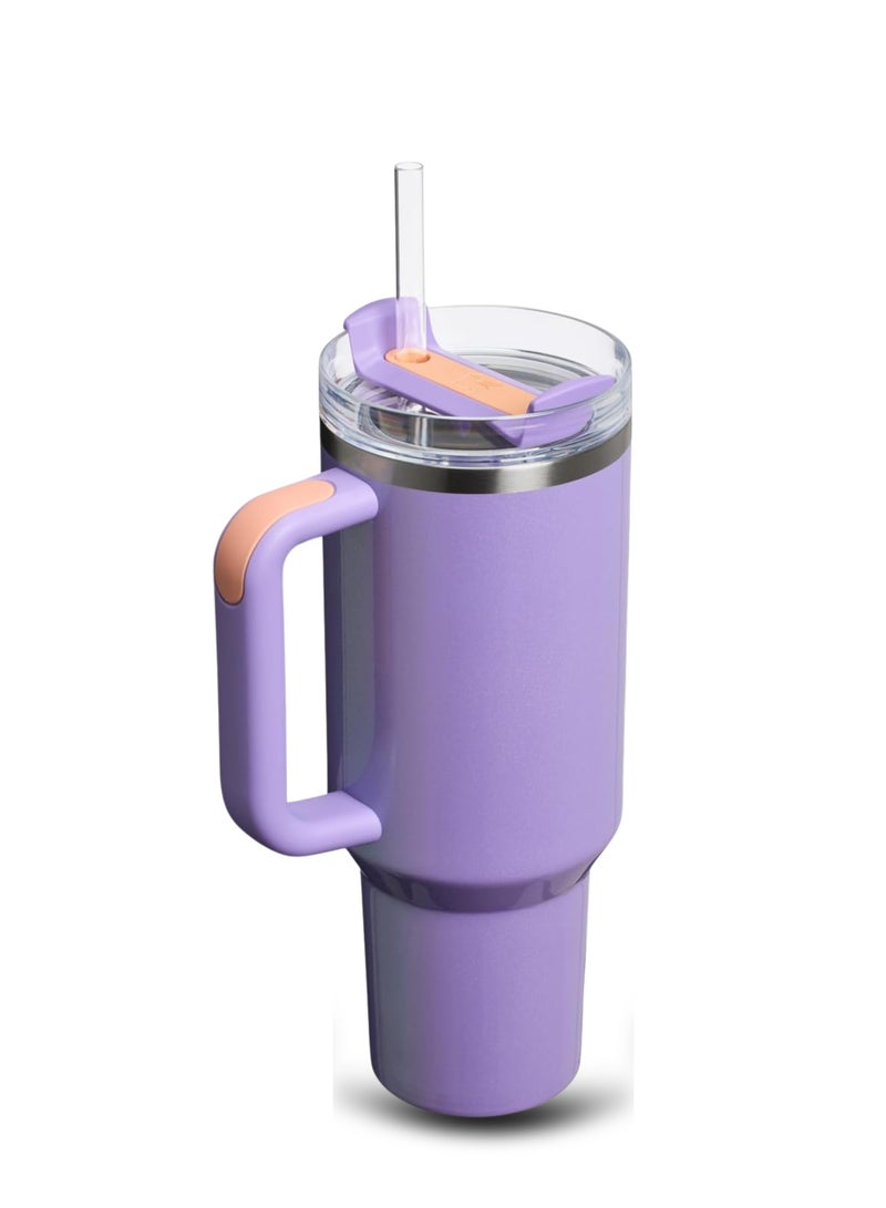 Stanley Quencher H2.0 Tumbler with Handle and Straw 40 oz | Flowstate 3-Position Lid | Cup Holder Compatible for Travel | Insulated Stainless Steel Cup | BPA-Free | Periwinkle Shimmer - Image 2