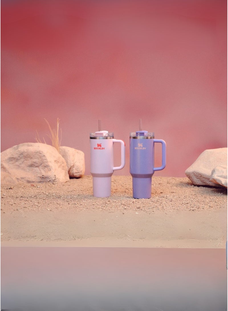 Stanley Quencher H2.0 Tumbler with Handle and Straw 40 oz | Flowstate 3-Position Lid | Cup Holder Compatible for Travel | Insulated Stainless Steel Cup | BPA-Free | Periwinkle Shimmer - Image 4