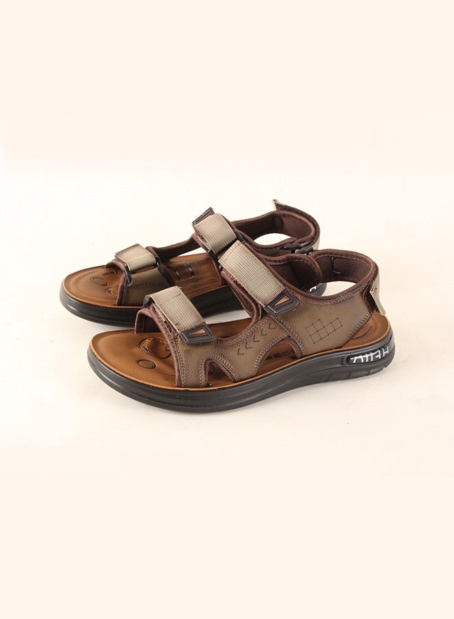 BOTELI Men's 40-45 Big Size Brown Sandals - Breathable Comfort Sole For Beach, Sports & Daily Casual Use - Image 2