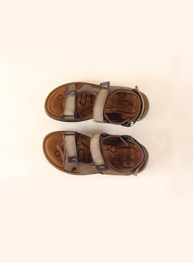 BOTELI Men's 40-45 Big Size Brown Sandals - Breathable Comfort Sole For Beach, Sports & Daily Casual Use - Image 3