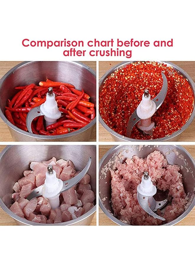 erorex Electric Meat Grinder Meat Mincer 2L 3L Stainless Steel Electric Food Chopper Food Processor Machine For Meat Vegetables Fruits And Nuts Fast And Slow 2 Speed 4 Sharp Blades 3L  - Image 5