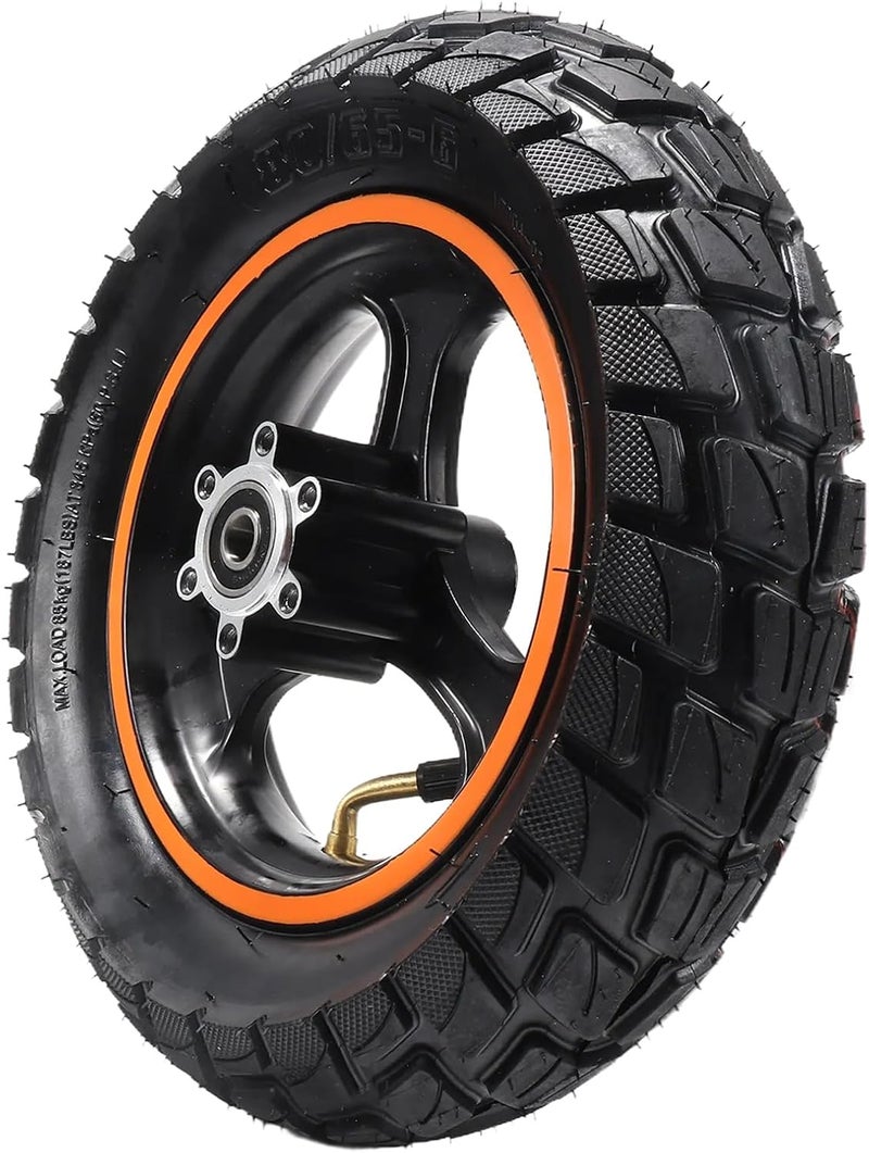HTBCCHB 80/65-6 Electric Scooter Tire with Aluminium Hub - 10 Inch Replacement Pneumatic Tyres - Image 1