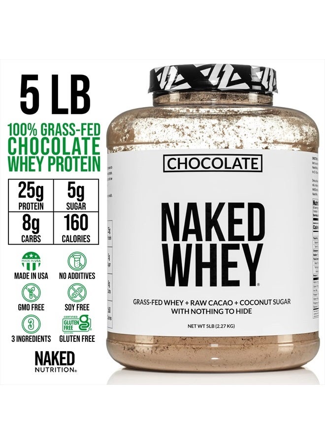 Nakd مسحوق مكمل بروتين مصل اللبن الغذائي، شوكولاتة، خالي من الكائنات المعدلة وراثيًا، خالي من الصويا، خالي من الغلوتين، يساعد في نمو العضلات والتعافي 60 حصة، 5 رطل - Image 3