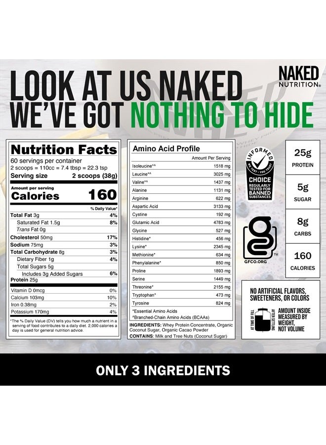 Nakd مسحوق مكمل بروتين مصل اللبن الغذائي، شوكولاتة، خالي من الكائنات المعدلة وراثيًا، خالي من الصويا، خالي من الغلوتين، يساعد في نمو العضلات والتعافي 60 حصة، 5 رطل - Image 4