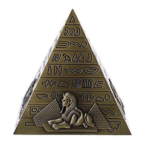 zahab Antique Decor The Famous Egyptian Pyramid Monument Showpiece Metal Gold 10 cm Sculpture - Image 5