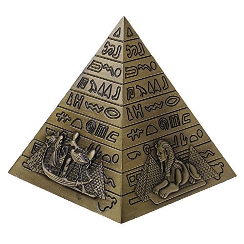 zahab Antique Decor The Famous Egyptian Pyramid Monument Showpiece Metal Gold 10 cm Sculpture - Image 1