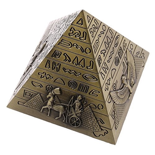 zahab Antique Decor The Famous Egyptian Pyramid Monument Showpiece Metal Gold 10 cm Sculpture - Image 4