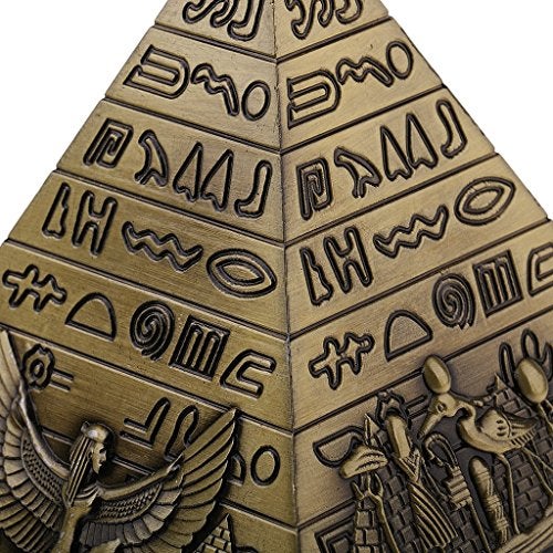 zahab Antique Decor The Famous Egyptian Pyramid Monument Showpiece Metal Gold 10 cm Sculpture - Image 3