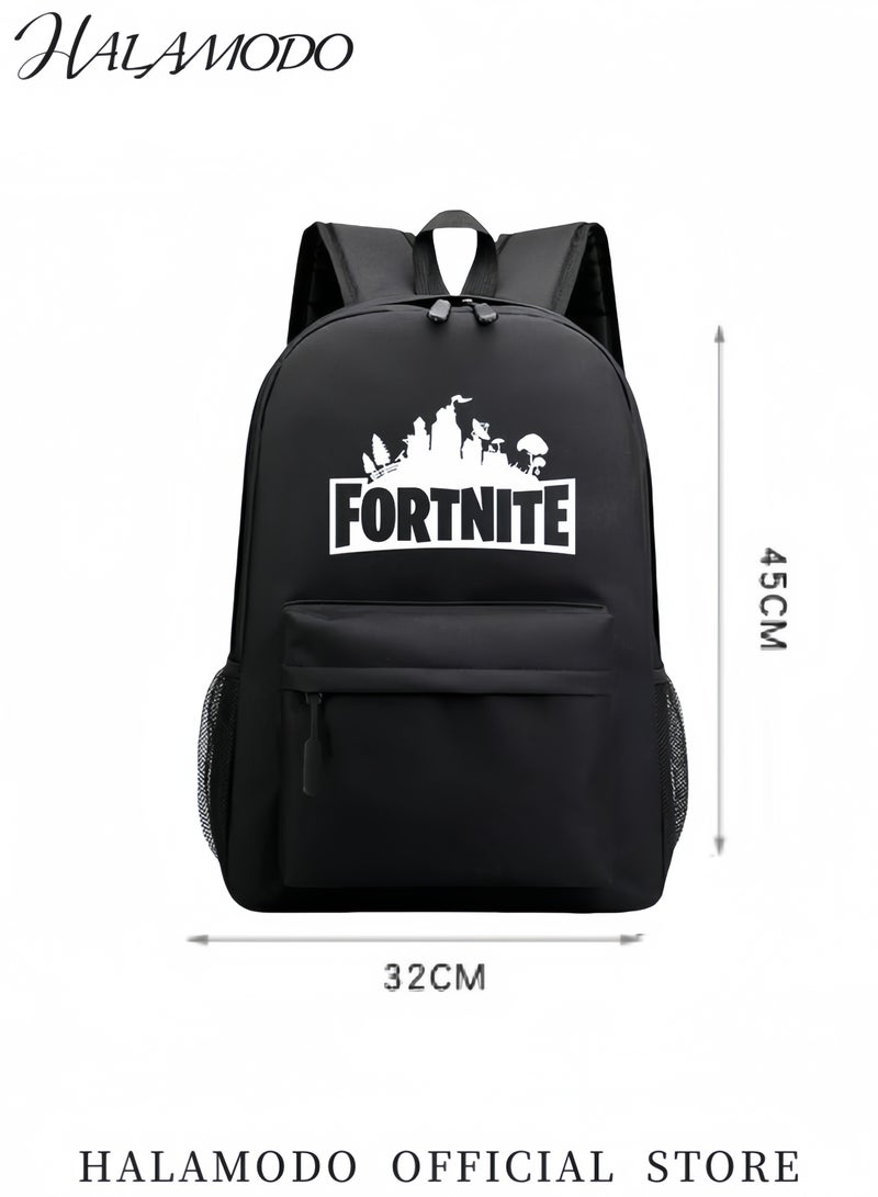 HALAMODO School Backpack with Large Capacity Fortnite Battle Casual Daypack Travel Schoolbag Computer Backpack for High School College Teens Travel Work - Image 4