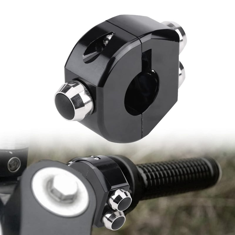 aqxreight CNC Aluminium Alloy 22mm Motorcycle Handlebar Momentary Latching Switch Reset Button Black Switch The One Manual Return Can Manual Return One with on Handlebar Front (Black) - Image 2