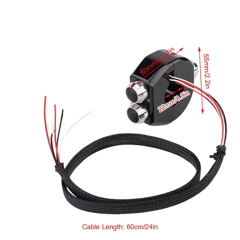 aqxreight CNC Aluminium Alloy 22mm Motorcycle Handlebar Momentary Latching Switch Reset Button Black Switch The One Manual Return Can Manual Return One with on Handlebar Front (Black) - Image 5