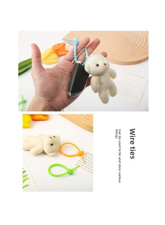 إسكدنيا Universal Large, Medium And Small Tadpole Rope Data Cable Storage Felt Doll DIY Jewelry Lanyard Loose Buckle Silicone Cable Tie-Color:Light Blue 15cm - Image 5