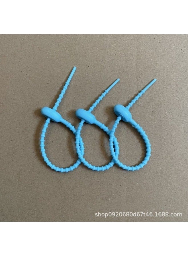 إسكدنيا Universal Large, Medium And Small Tadpole Rope Data Cable Storage Felt Doll DIY Jewelry Lanyard Loose Buckle Silicone Cable Tie-Color:Light Blue 15cm - Image 1