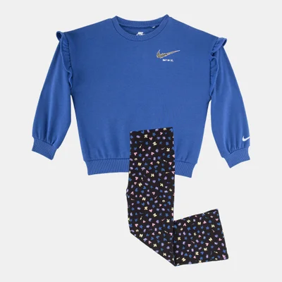 Nike Kids' Essentials Printed Sweatshirt And Pants Femme Set