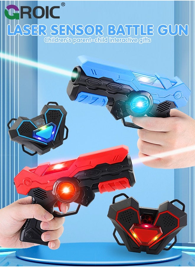 GROIC Infrared Laser Tag Guns Set of 4, Laser Tag Guns Set with Vibration Induction Vest Multi-Functional Fun Toys, Laser Tag Set Gift Ideas for Kids Teens and Adults Family Fun Shooting Game  - Image 2
