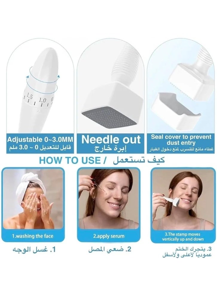 قلم ديرما رولر بإبر دقيقة قابلة للتعديل للوجه والجسم ونمو الشعر، أداة عناية بالبشرة قابلة لإعادة الاستخدام مع غطاء واقٍ للإبر، يُحسّن ملمس البشرة ويعزز امتصاص المنتجات لبشرة أكثر نعومة وإشراقًا - Image 4