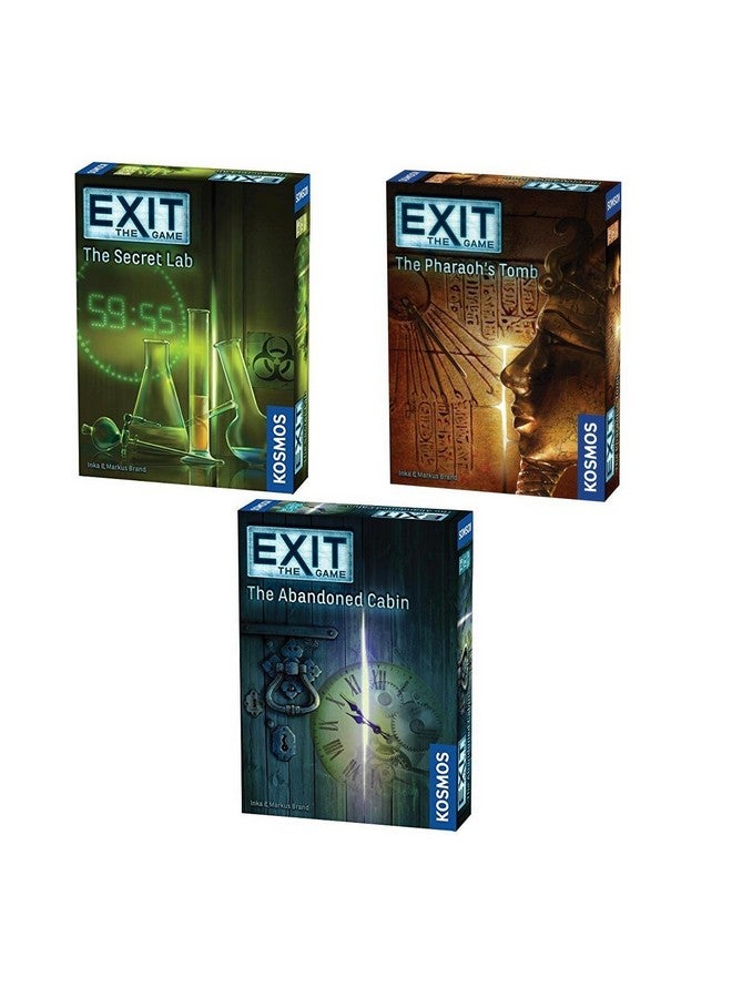 Thames & Kosmos Exit the Game Bundle of 3: The Secret Lab, The Abandoned Cabin, and The Pharaoh's Tomb