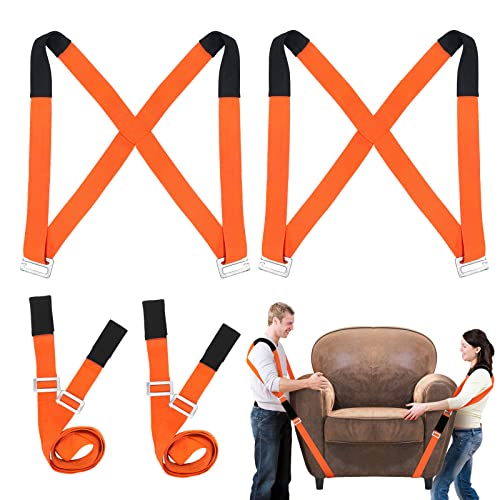 IFOCUTY Moving Straps,2-Person Lifting and Moving System Adjustable Shoulder Lifting for Move,Lift,Carry,Secure Furniture,Appliances,Mattresses,Heavy Objects up to 800lbs,Safely and Easily Like a Pro,Orange - Image 1