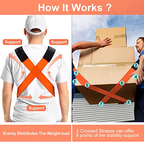 IFOCUTY Moving Straps,2-Person Lifting and Moving System Adjustable Shoulder Lifting for Move,Lift,Carry,Secure Furniture,Appliances,Mattresses,Heavy Objects up to 800lbs,Safely and Easily Like a Pro,Orange - Image 3