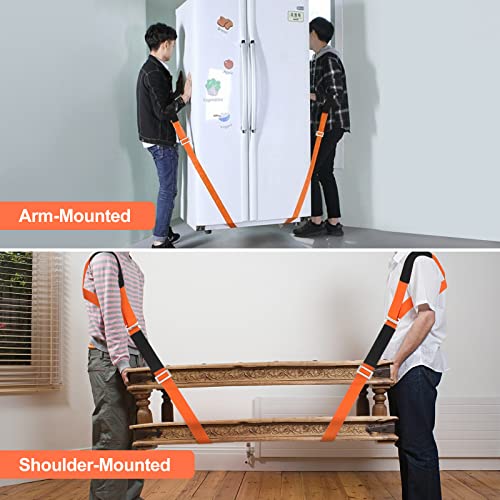 IFOCUTY Moving Straps,2-Person Lifting and Moving System Adjustable Shoulder Lifting for Move,Lift,Carry,Secure Furniture,Appliances,Mattresses,Heavy Objects up to 800lbs,Safely and Easily Like a Pro,Orange - Image 4