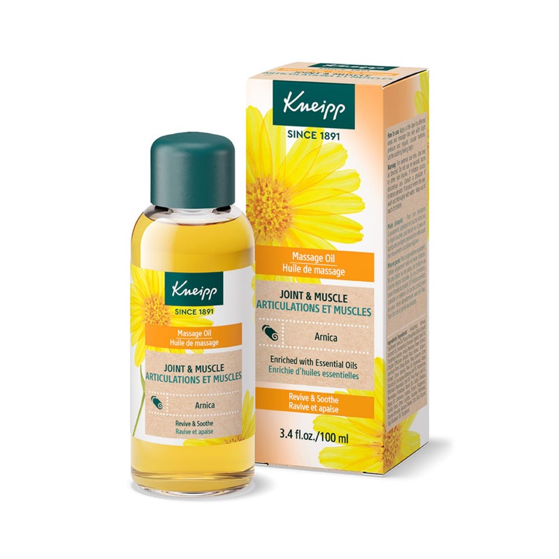 Kneipp زيت تدليك أركيكا لآلام المفاصل والعضلات 34 أونصة سائلة جيد للمفاصل المؤلمة والعضلات المتعبة نباتي - Image 1