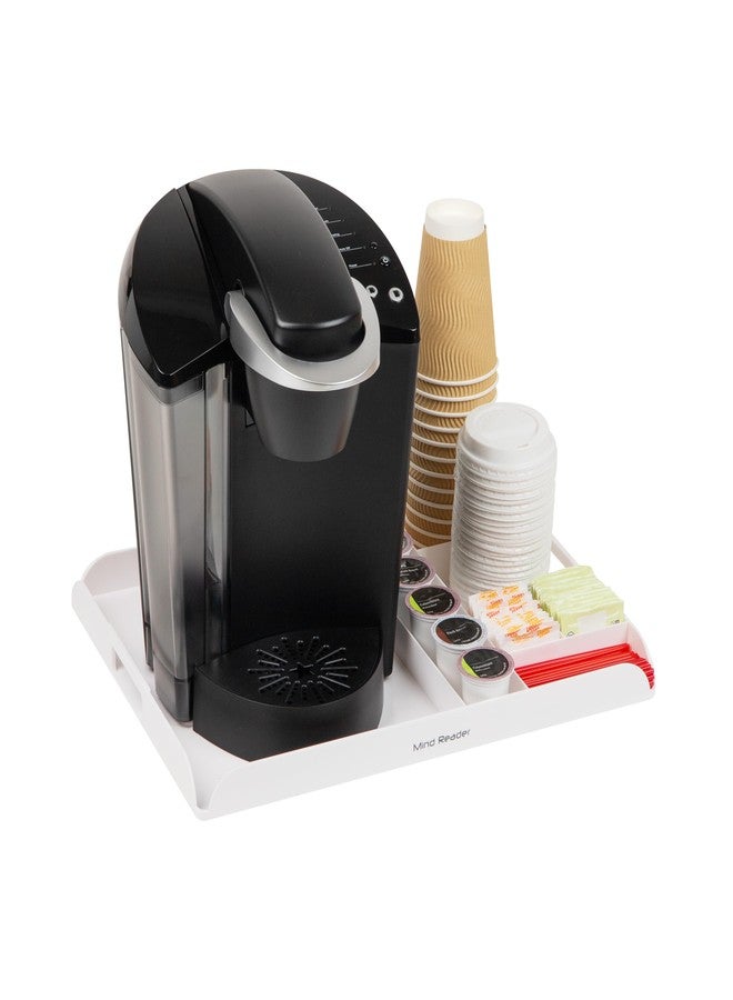 Mind Reader Coffee Station Serving Tray, 7 Pod Capacity Countertop Organizer, Storage, 17.5" L x 13.25" W x 1.25" H, Single, White - Image 1