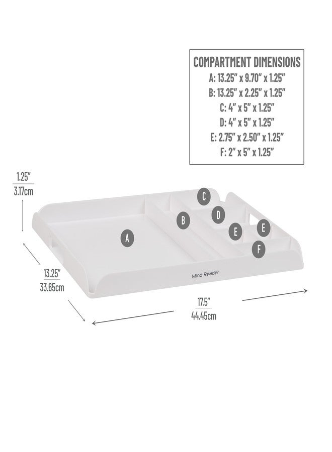Mind Reader Coffee Station Serving Tray, 7 Pod Capacity Countertop Organizer, Storage, 17.5" L x 13.25" W x 1.25" H, Single, White - Image 3