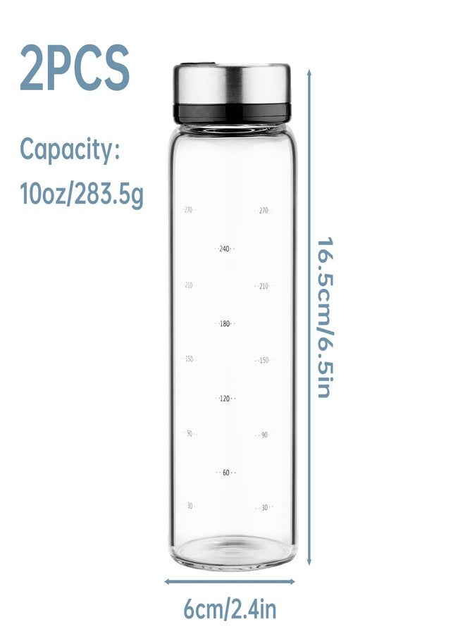 ان اي هوم عبوة من قطعتين من هزازات التوابل من NiHome مع أغطية قابلة للتعديل من الفولاذ المقاوم للصدأ، مناسبة لجبنة البارميزان، ورقائق الفلفل الحار، والأعشاب، والملح، والفلفل، سعة 10 أونصات، مصنوعة من زجاج البوروسيليكات، سهلة التعبئة وآمنة للغسل في غسالة الأطباق - Image 3
