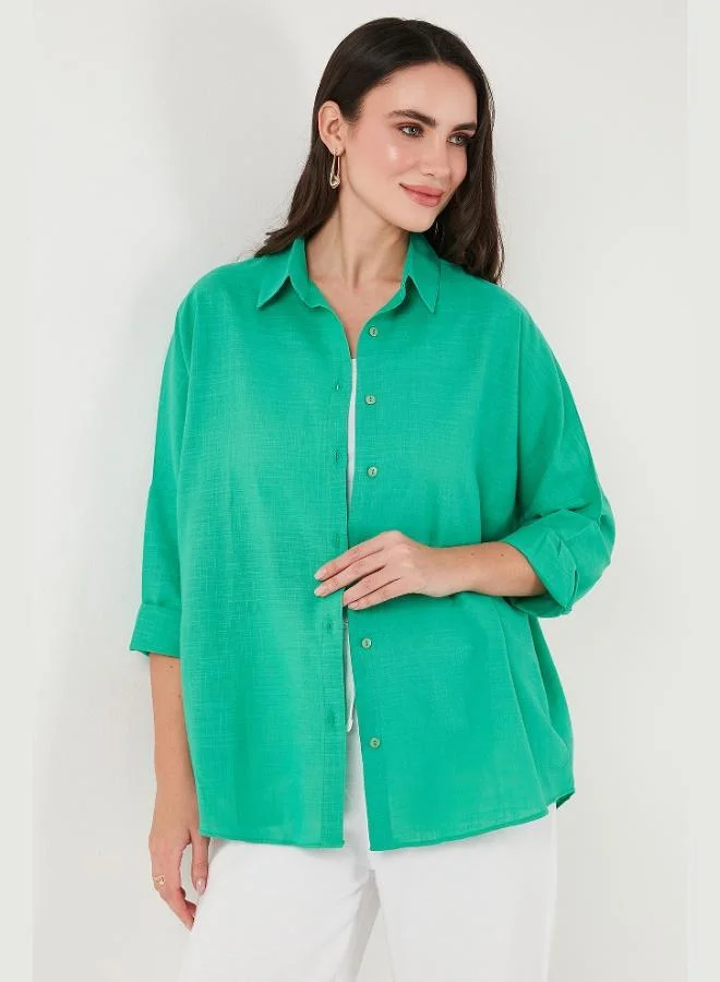 Lela Lela Stretch Cotton Oversize Fit 2-Pack Shirt-Tank Top Set Women's SHIRT-TANK TOP SET 67810014979S2